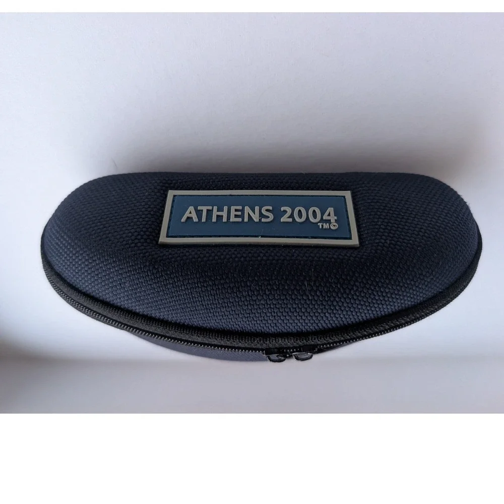 Athens 2004 Olympic Games Sunglasses Hard Case Zippered Belt Loop Logo Navy Blue